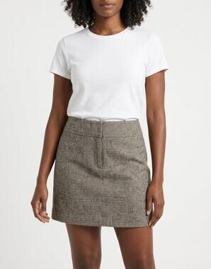 Gap Wool Silk Blend Brown Straight Mini Tweed Lined Skirt Women Size 8
